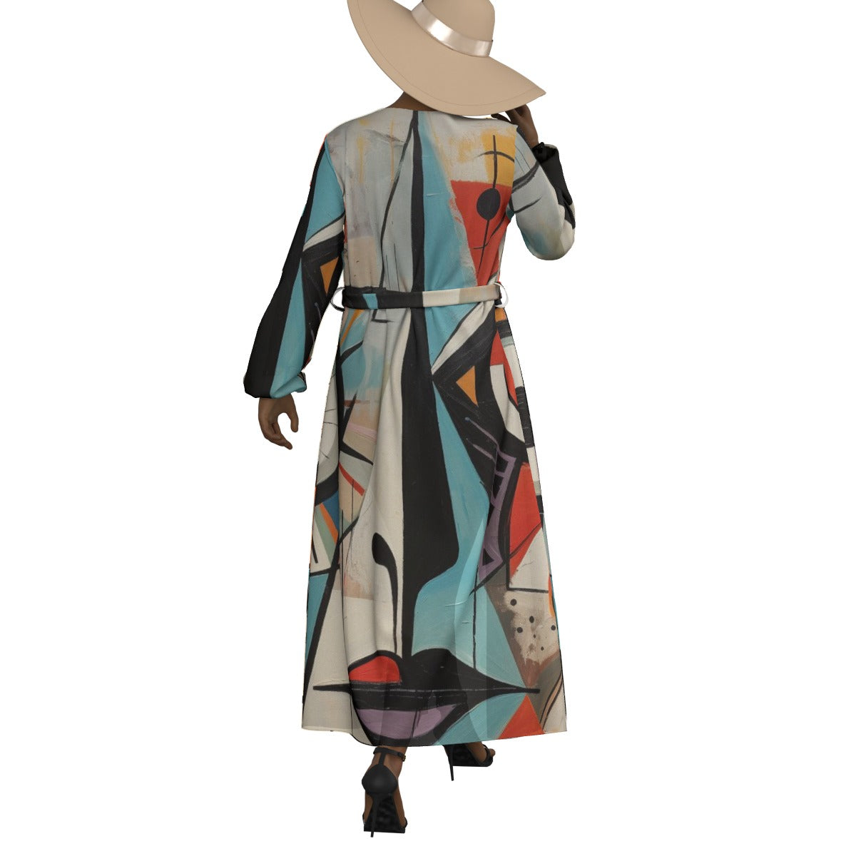 All-Over Print Women's Lace-up Chiffon Robe