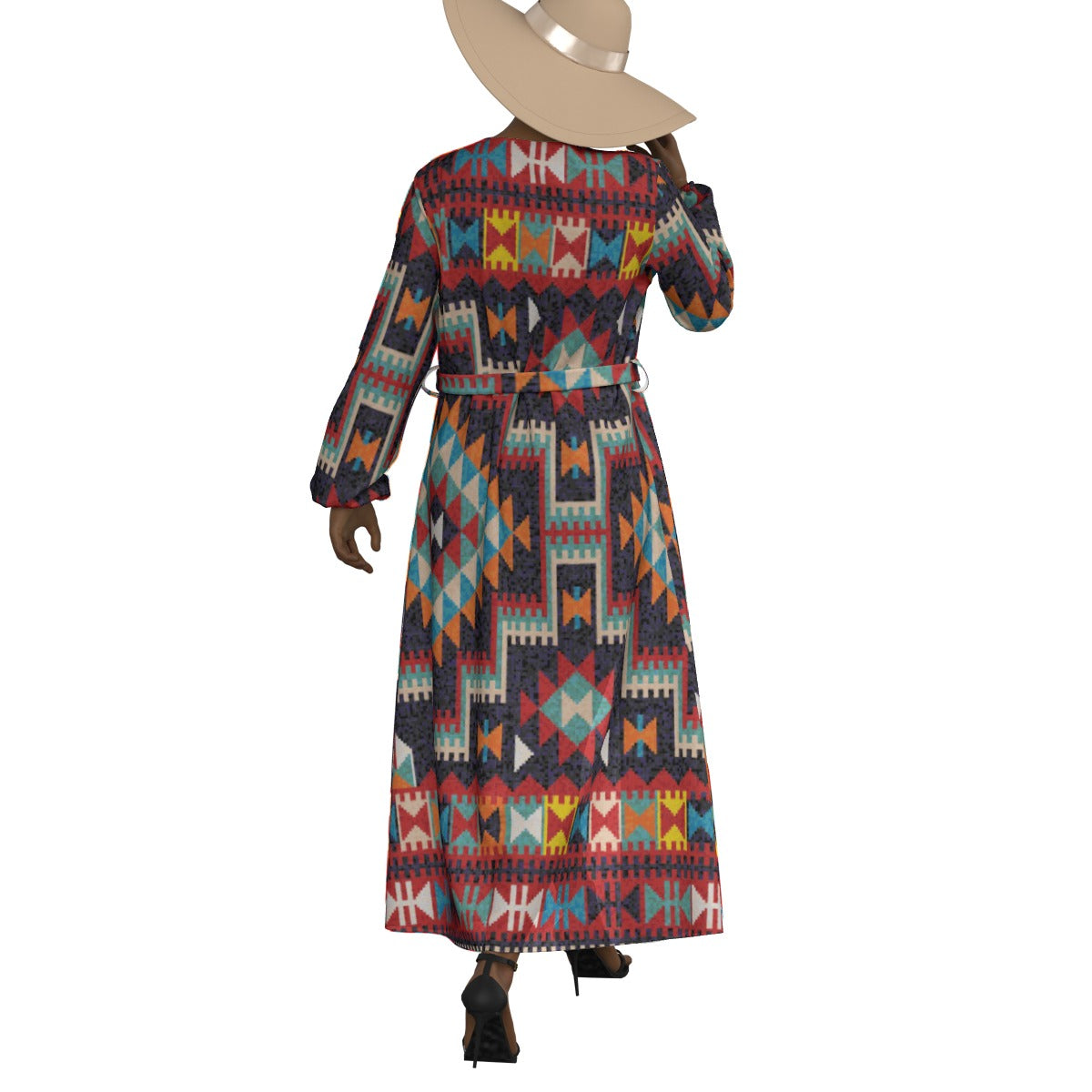 All-Over Print Women's Lace-up Chiffon Robe