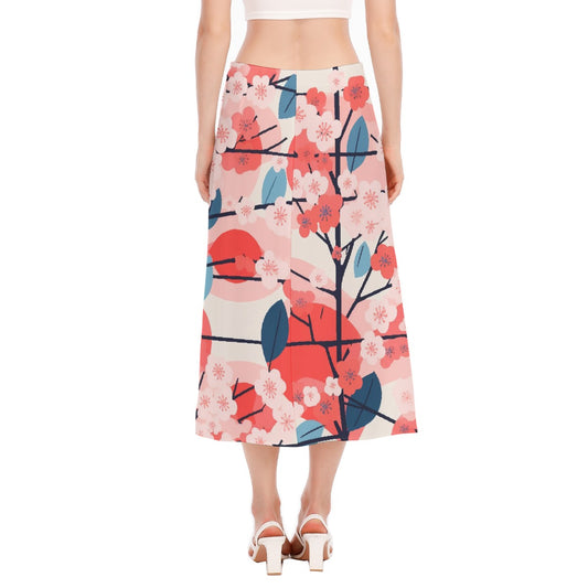 All-Over Print Women's High Slit Long Skirt