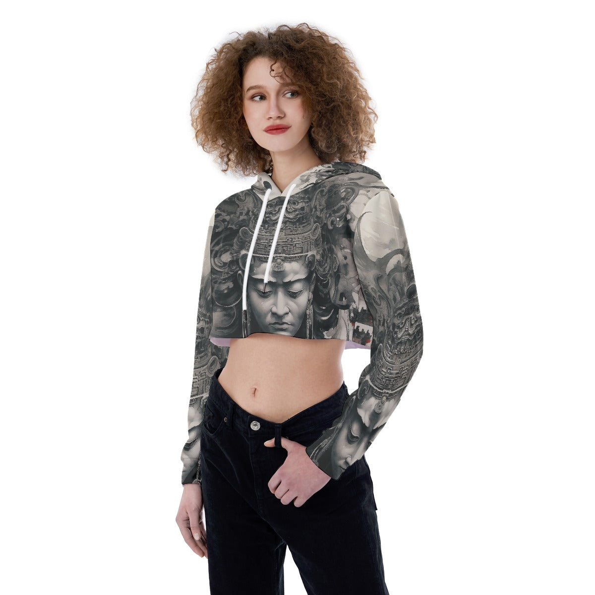 All-Over Print Women's Crop Top Hoodie