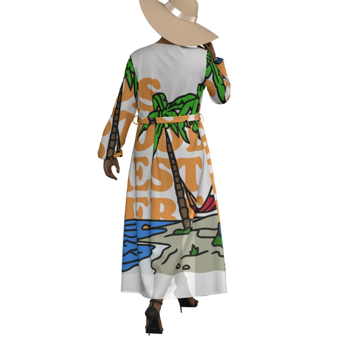 All-Over Print Women's Lace-up Chiffon Robe