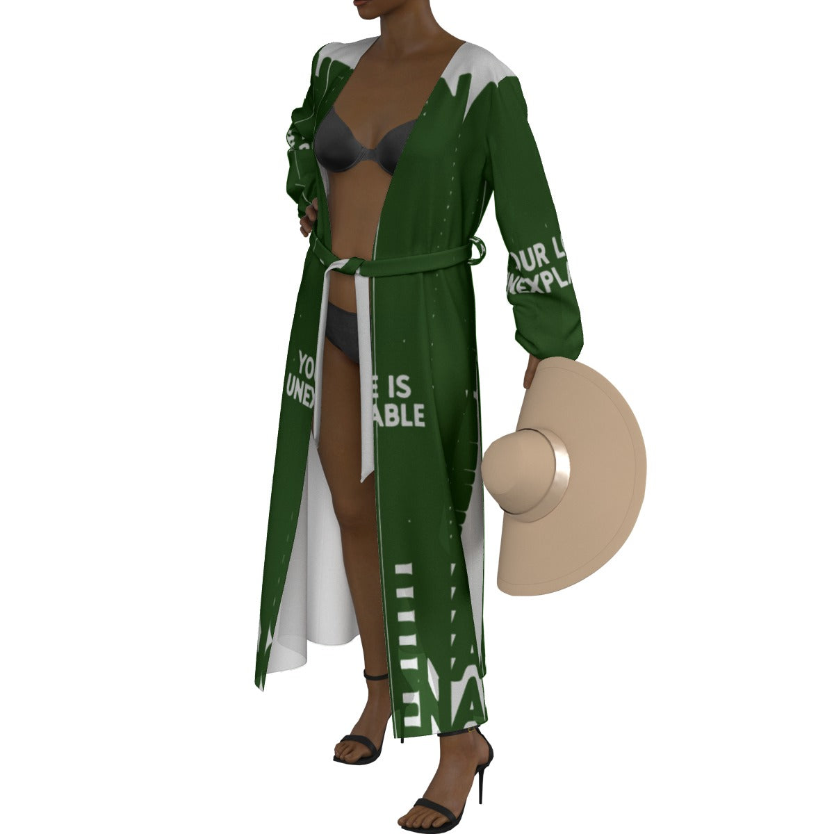 All-Over Print Women's Lace-up Chiffon Robe