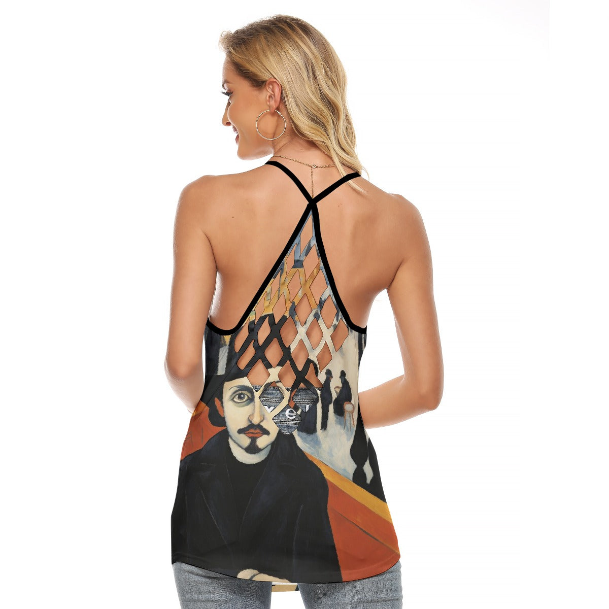 All-Over Print Women's Criss-Cross Open Back Tank Top