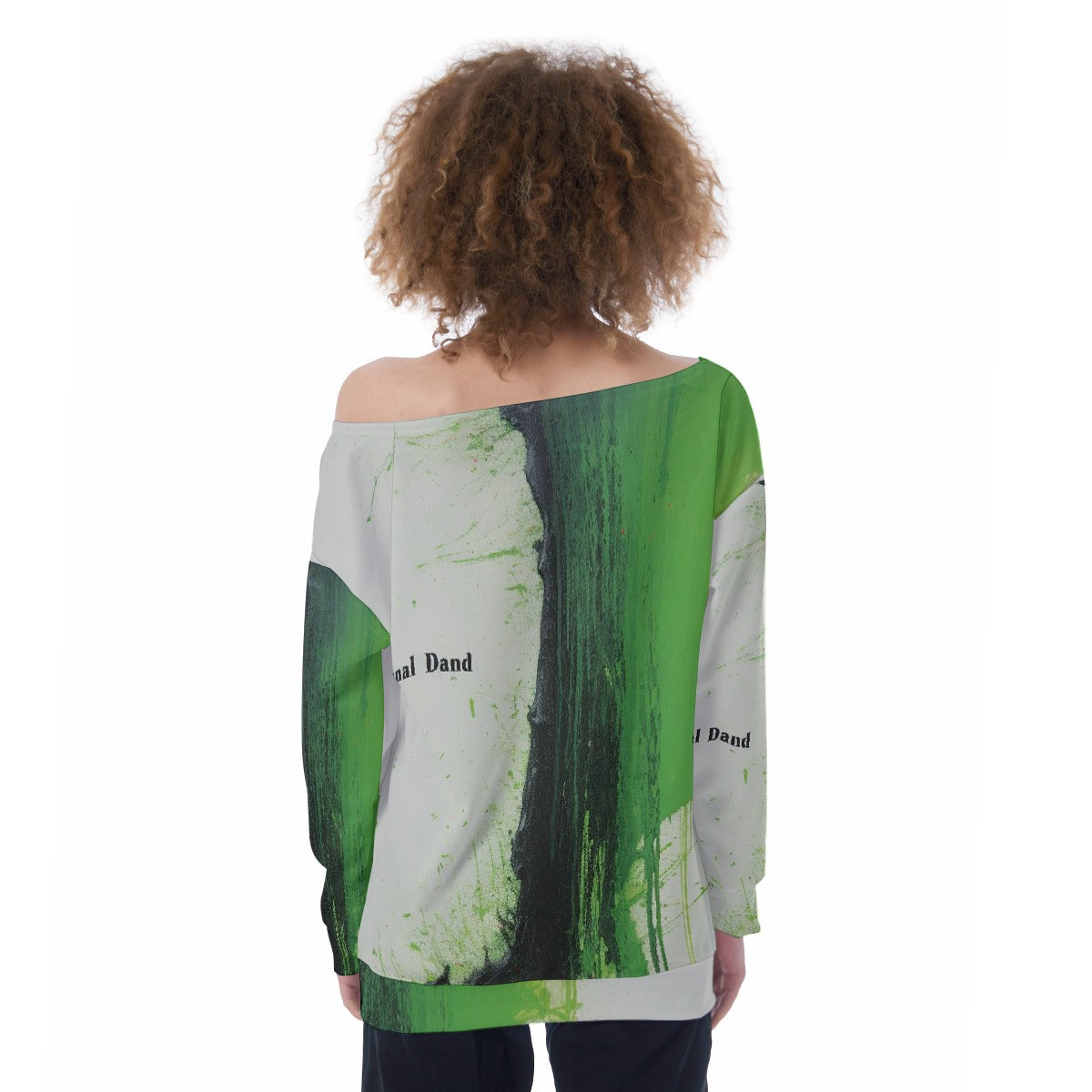 All-Over Print Oversized Women's Off-Shoulder Sweatshirt