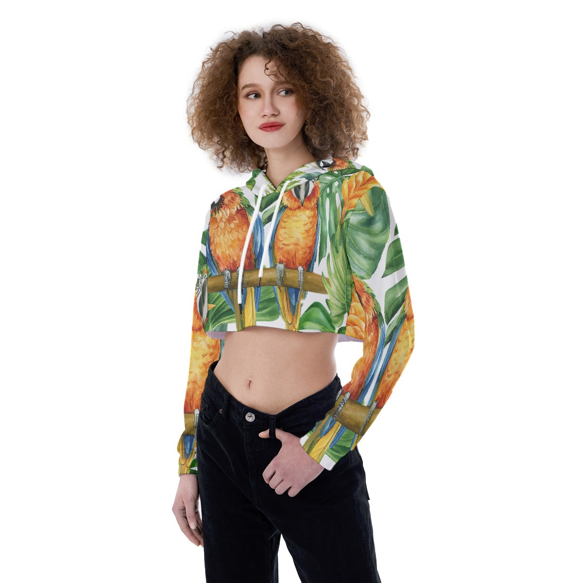 All-Over Print Women's Crop Top Hoodie