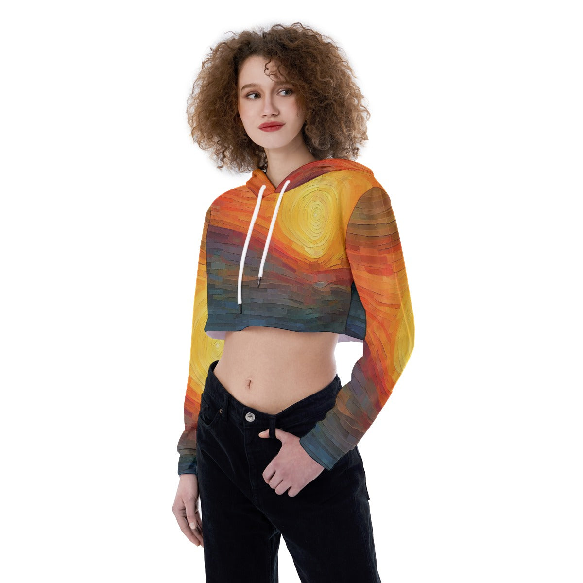 All-Over Print Women's Crop Top Hoodie