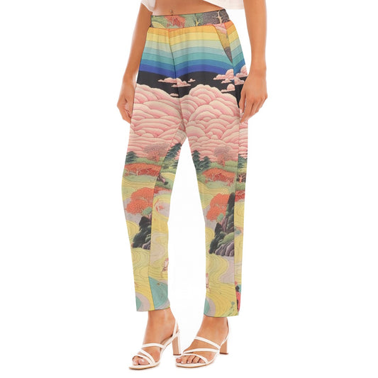 All-Over Print Women's Loose Straight-leg Pants