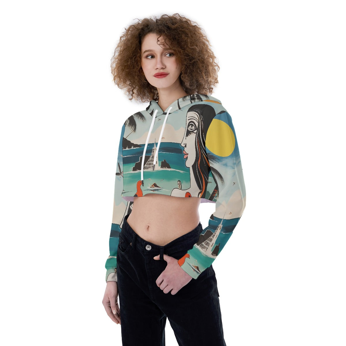 All-Over Print Women's Crop Top Hoodie