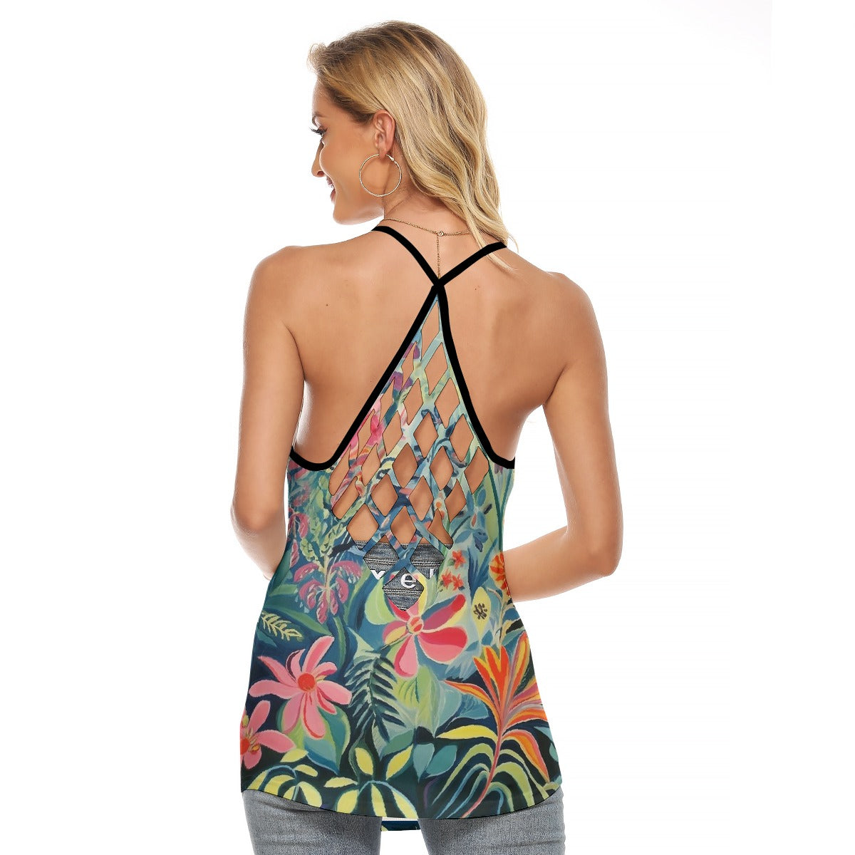 All-Over Print Women's Criss-Cross Open Back Tank Top