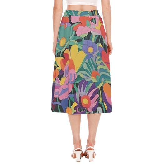 All-Over Print Women's Long Section Chiffon Skirt