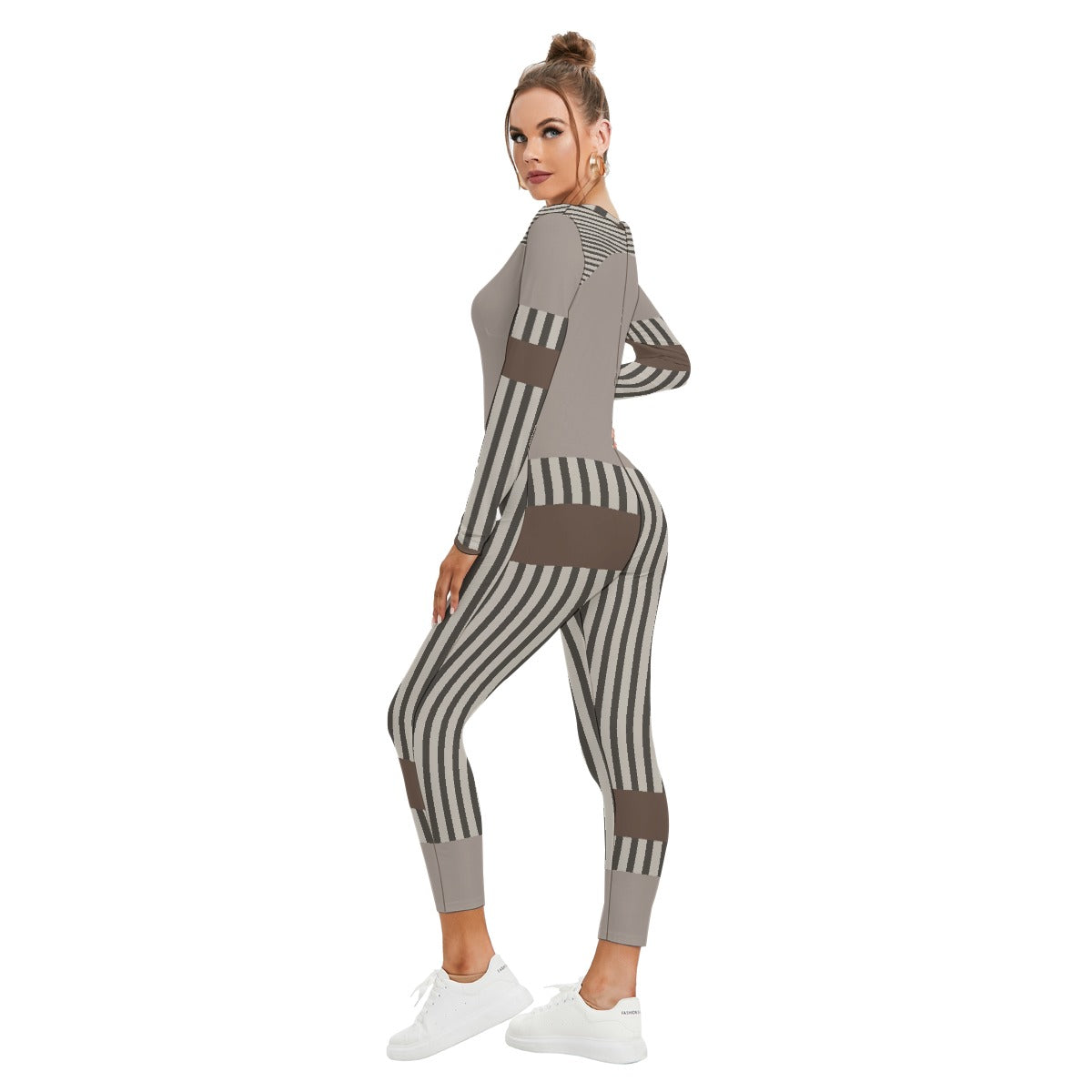 All-Over Print Women's Plunging Neck Jumpsuit