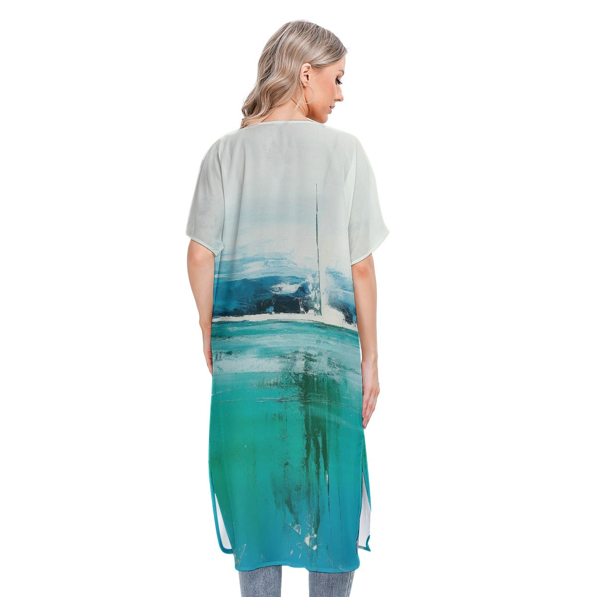 All-Over Print Women's Short Sleeve Cardigan