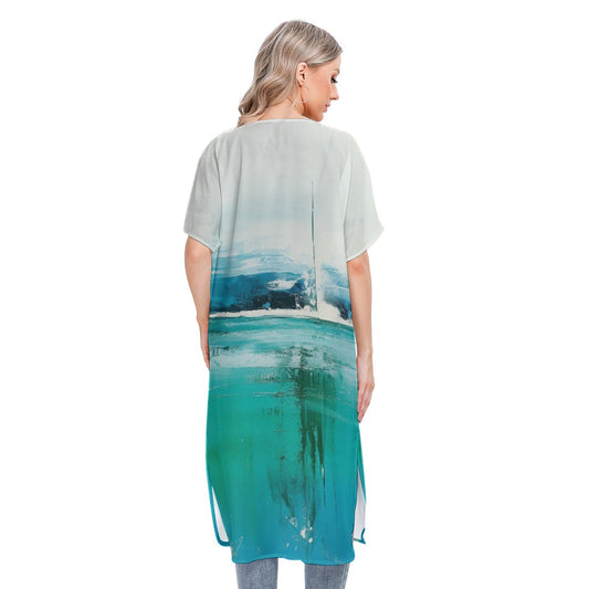 All-Over Print Women's Short Sleeve Cardigan