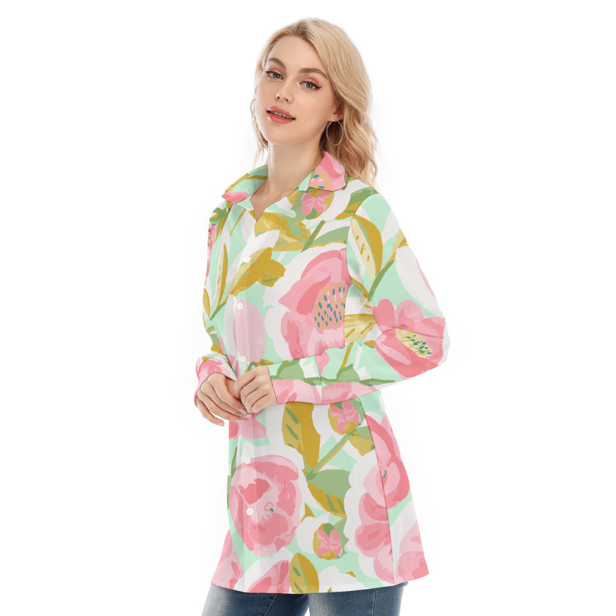 All-Over Print Women's Long Shirt