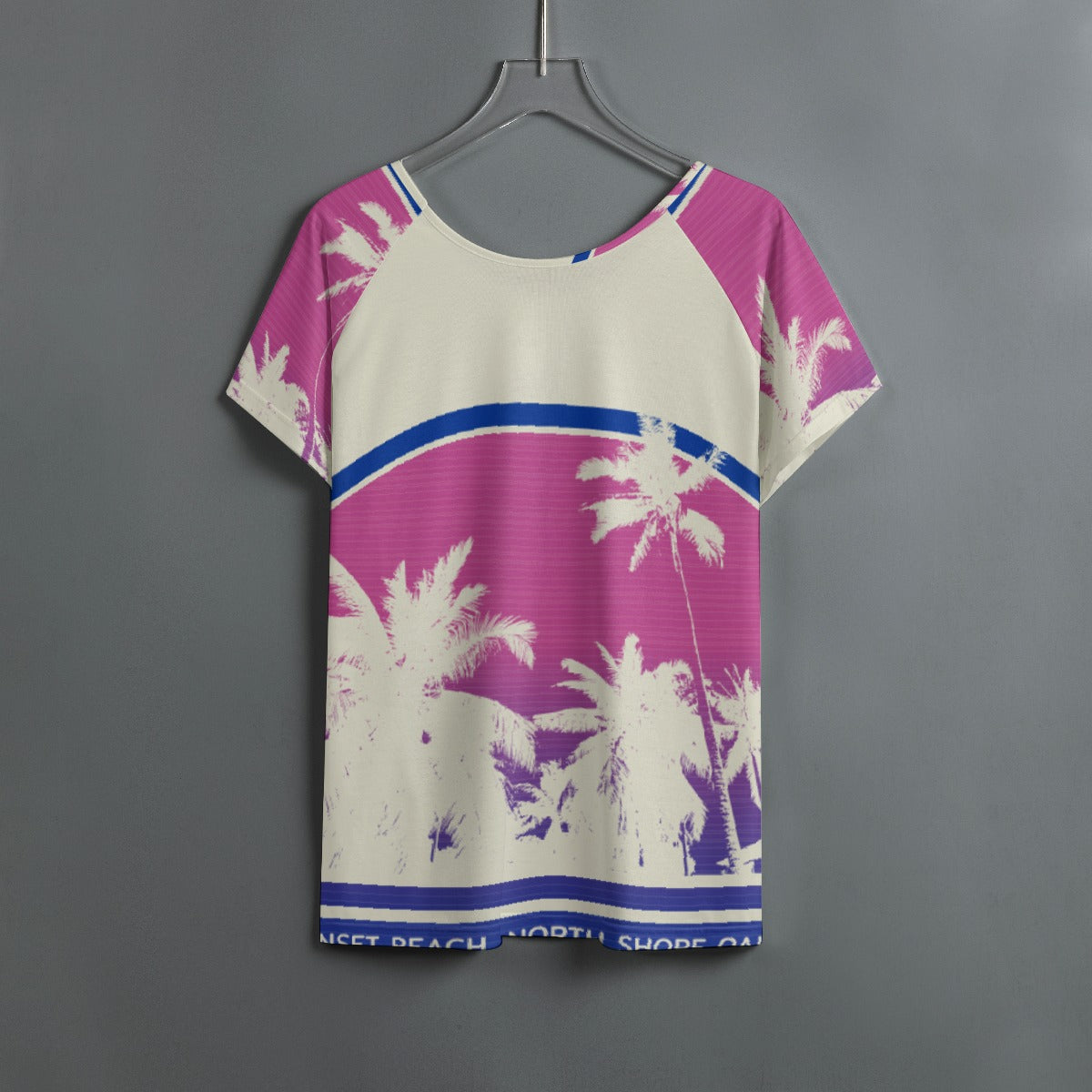 All-Over Print Women's Round Neck T-shirt With Raglan Sleeve