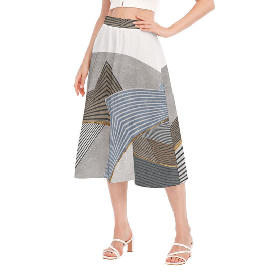 All-Over Print Women's Long Section Chiffon Skirt