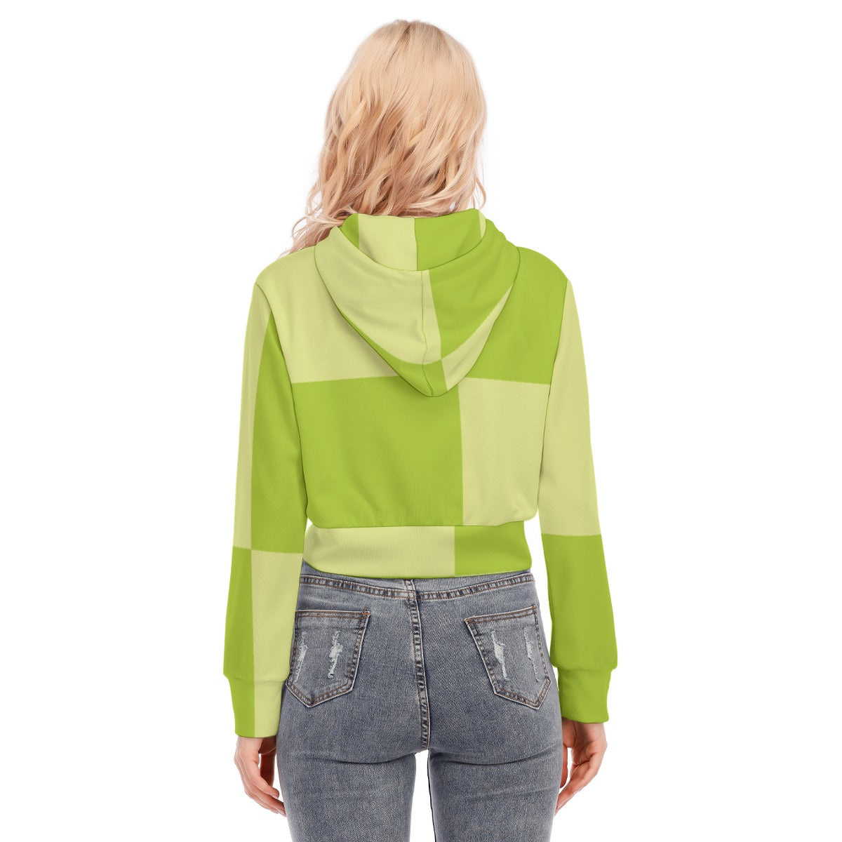 All-Over Print Women's Crop Top Hoodie With Zipper Closure