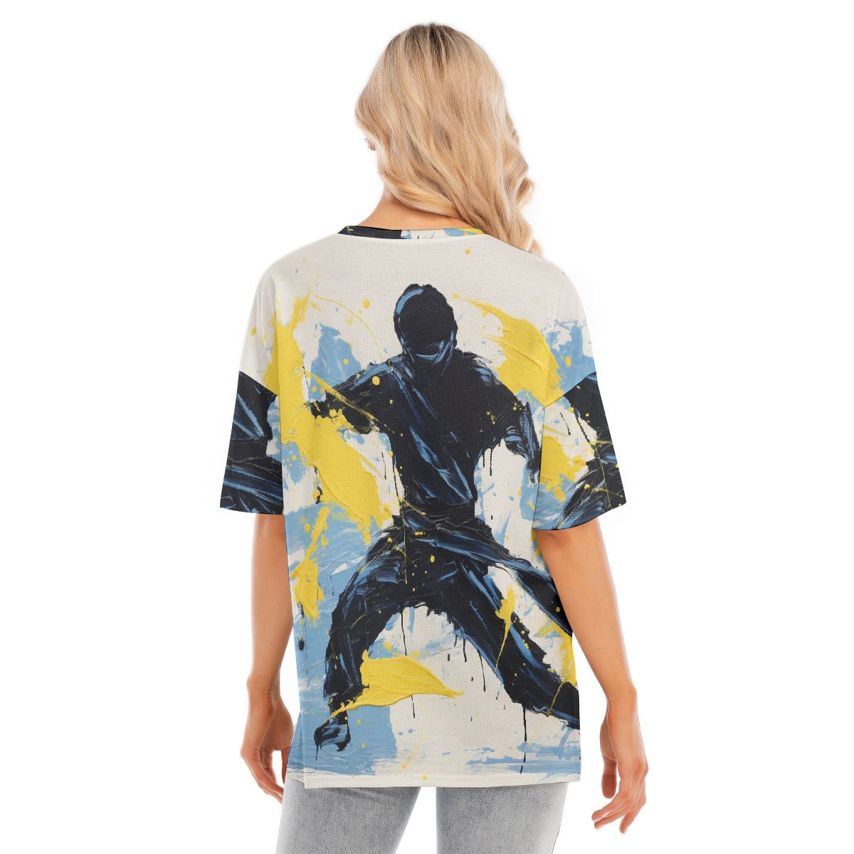 All-Over Print Women's Short Sleeves T-shirt With Hem Split