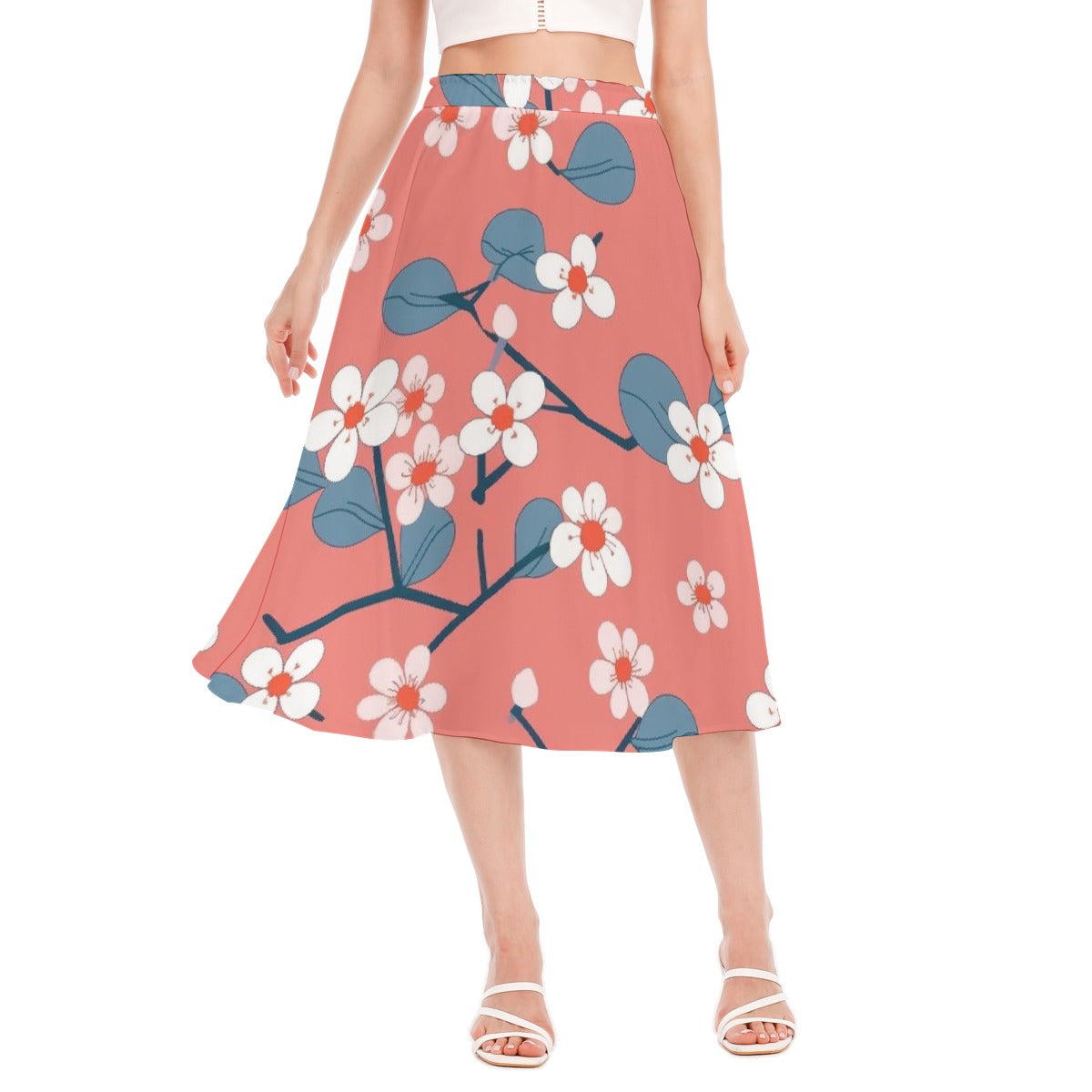 All-Over Print Women's Long Section Chiffon Skirt