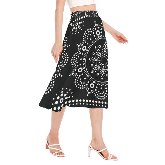 All-Over Print Women's Long Section Chiffon Skirt