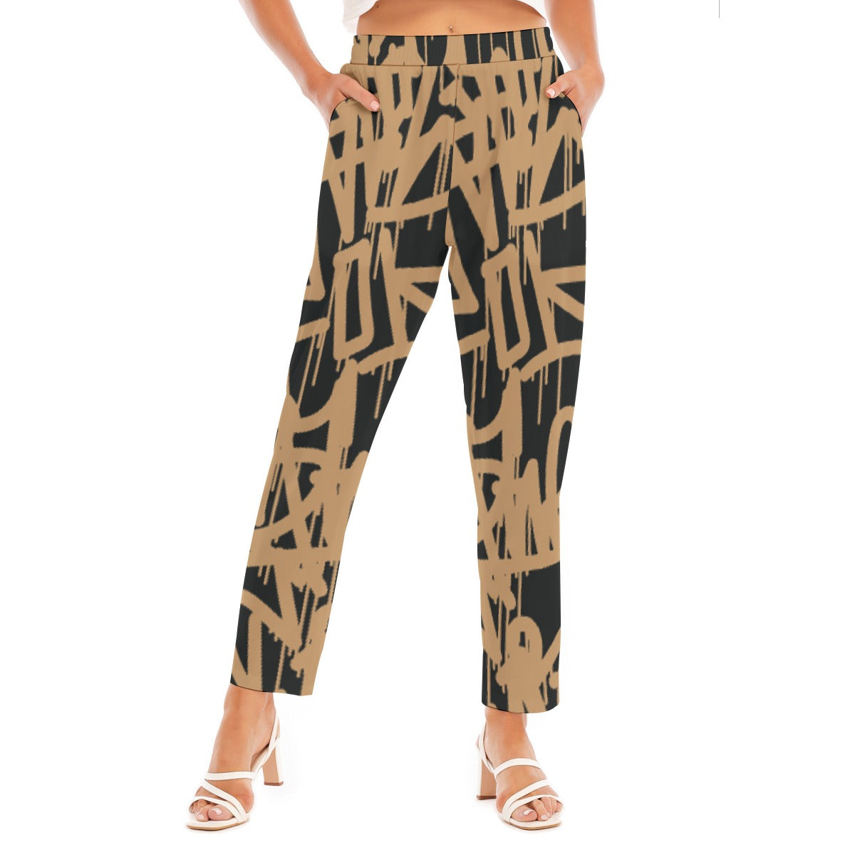 All-Over Print Women's Loose Straight-leg Pants