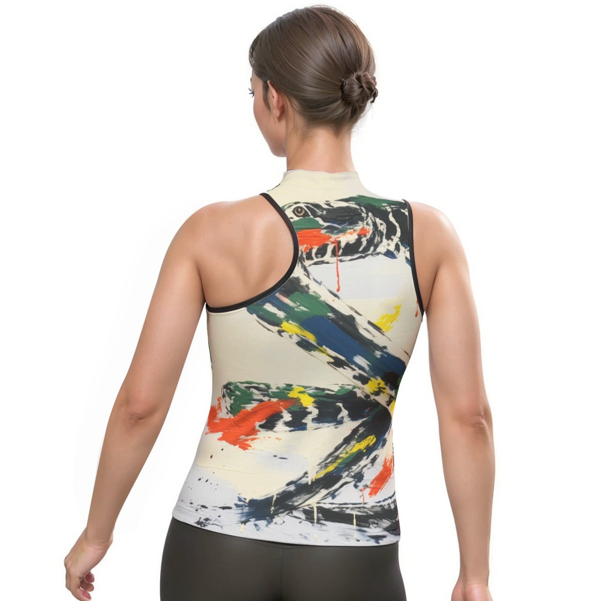 All-Over Print Women's Halter Sleeveless Asymmetrical Tank Top
