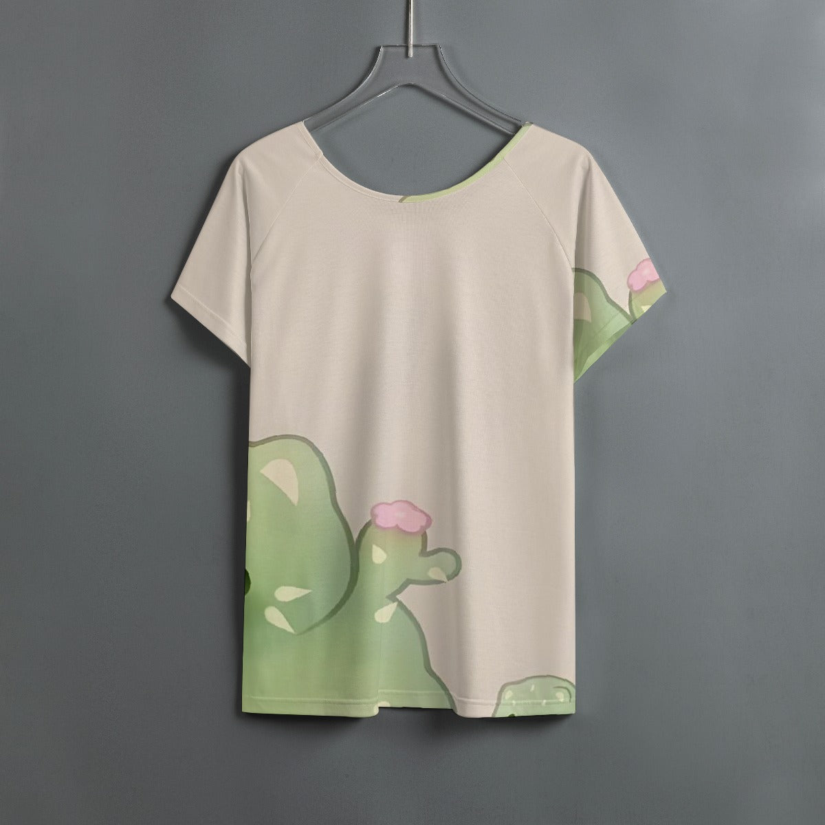 All-Over Print Women's Round Neck T-shirt With Raglan Sleeve