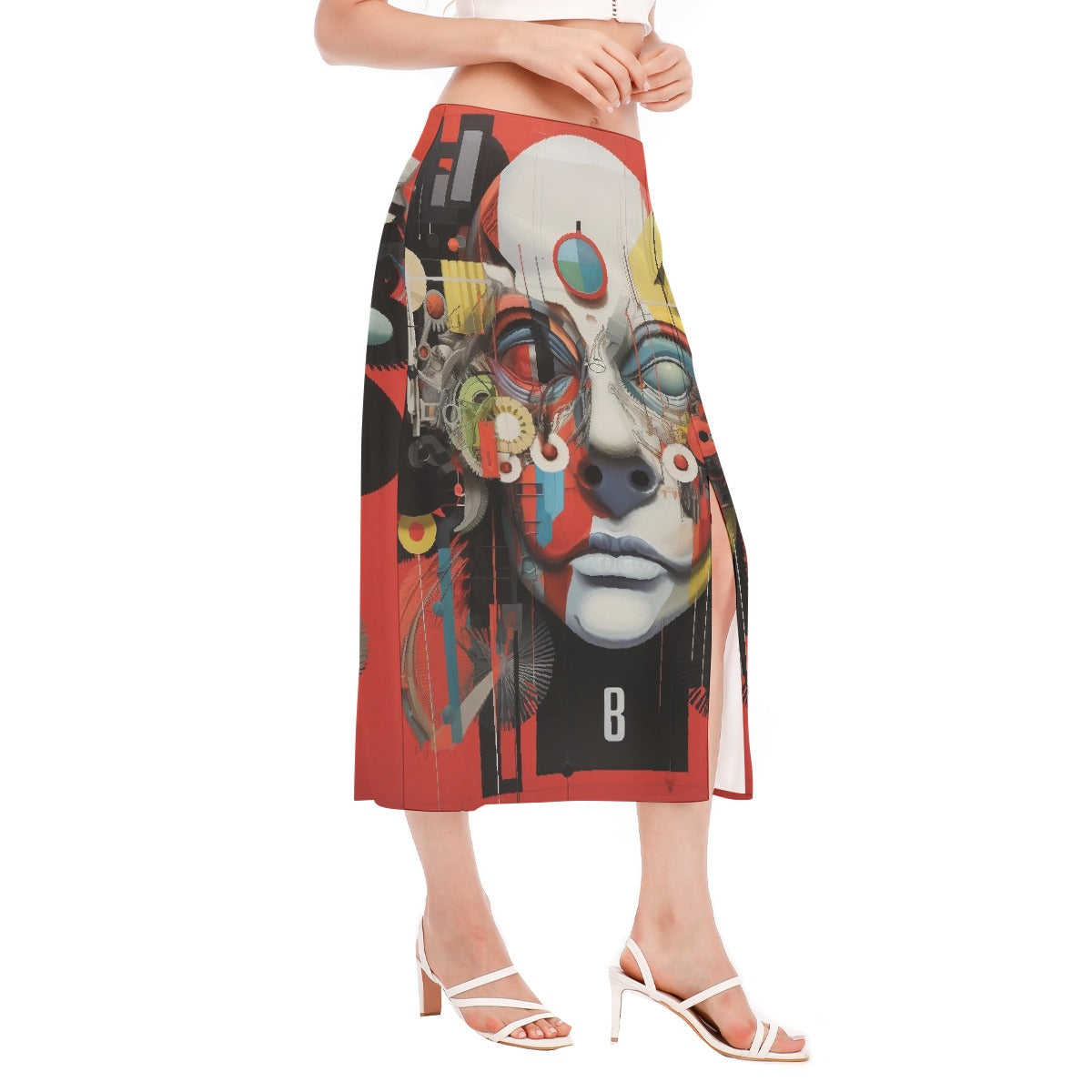 All-Over Print Women's High Slit Long Skirt