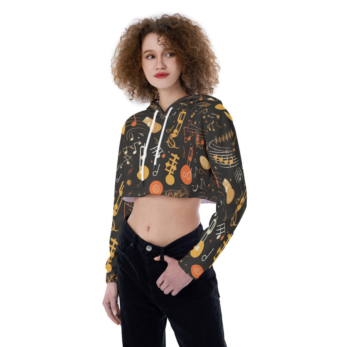 All-Over Print Women's Crop Top Hoodie