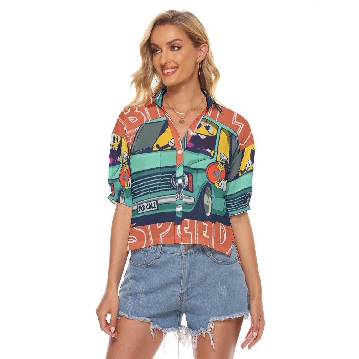 All-Over Print Women's V-neck Shirts
