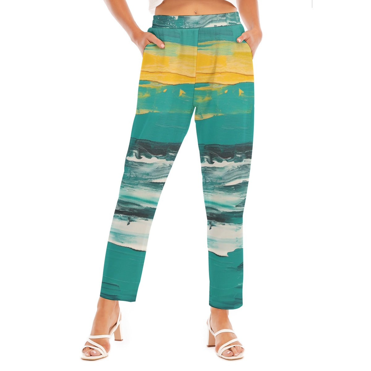 All-Over Print Women's Loose Straight-leg Pants