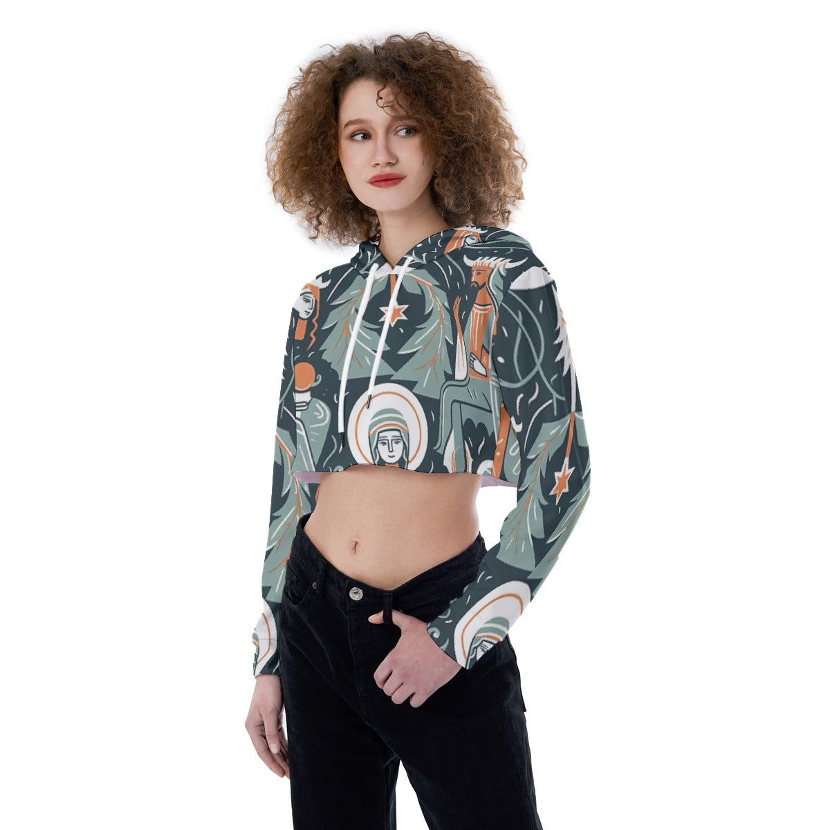 All-Over Print Women's Crop Top Hoodie