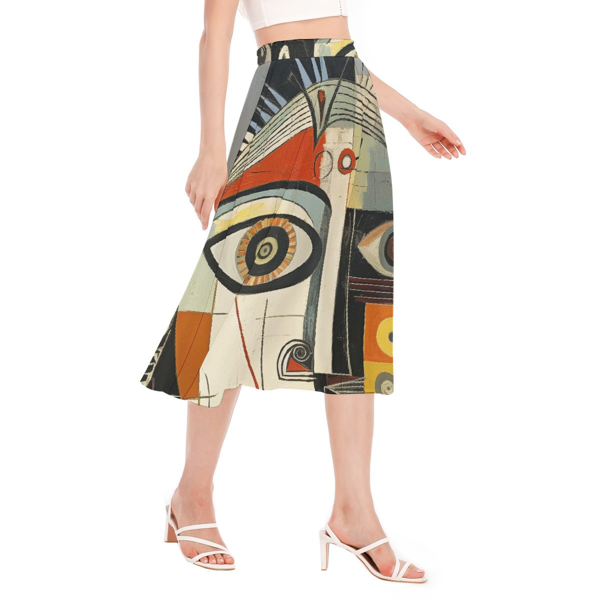 All-Over Print Women's Long Section Chiffon Skirt