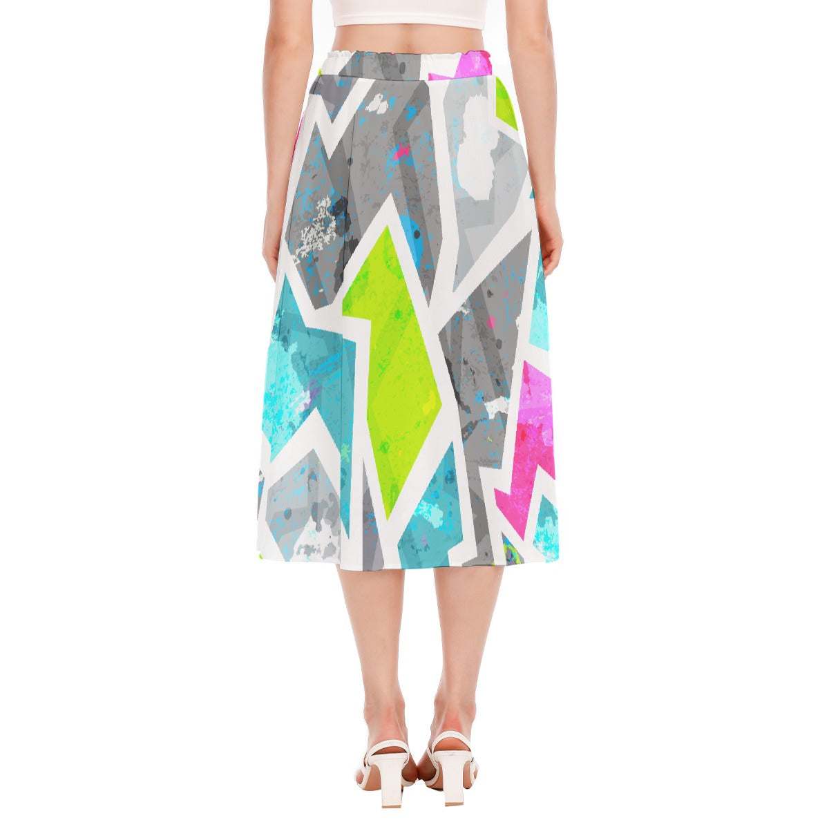 All-Over Print Women's Long Section Chiffon Skirt