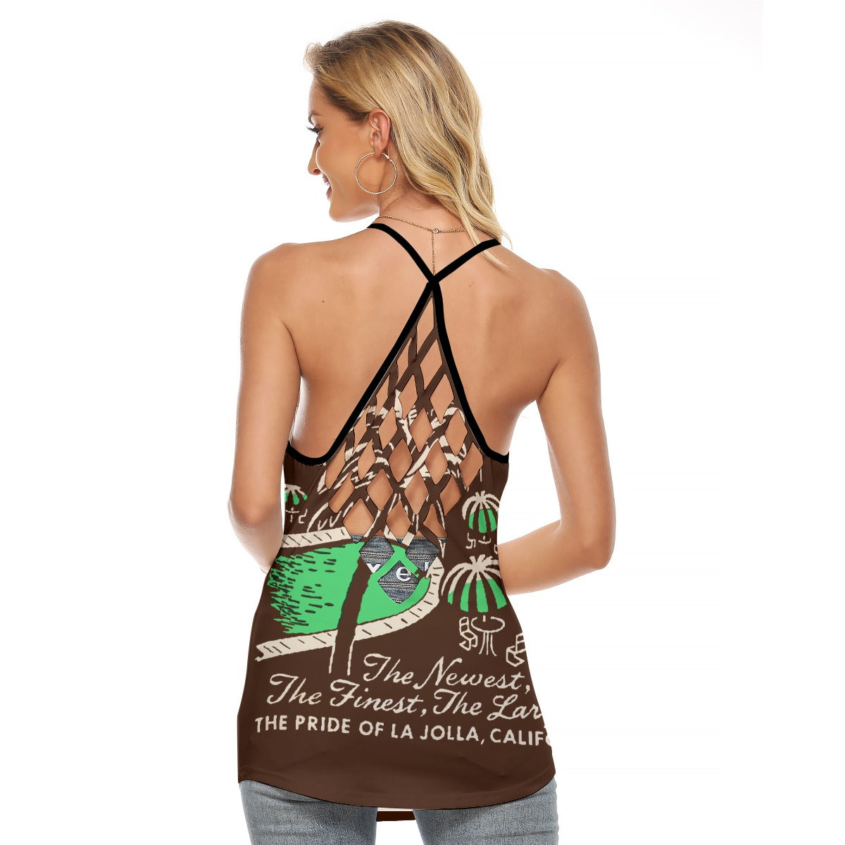 All-Over Print Women's Criss-Cross Open Back Tank Top