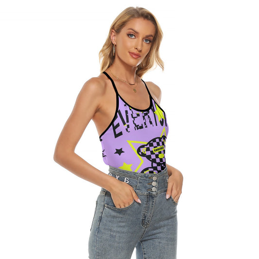 All-Over Print Women's Criss-Cross Open Back Tank Top