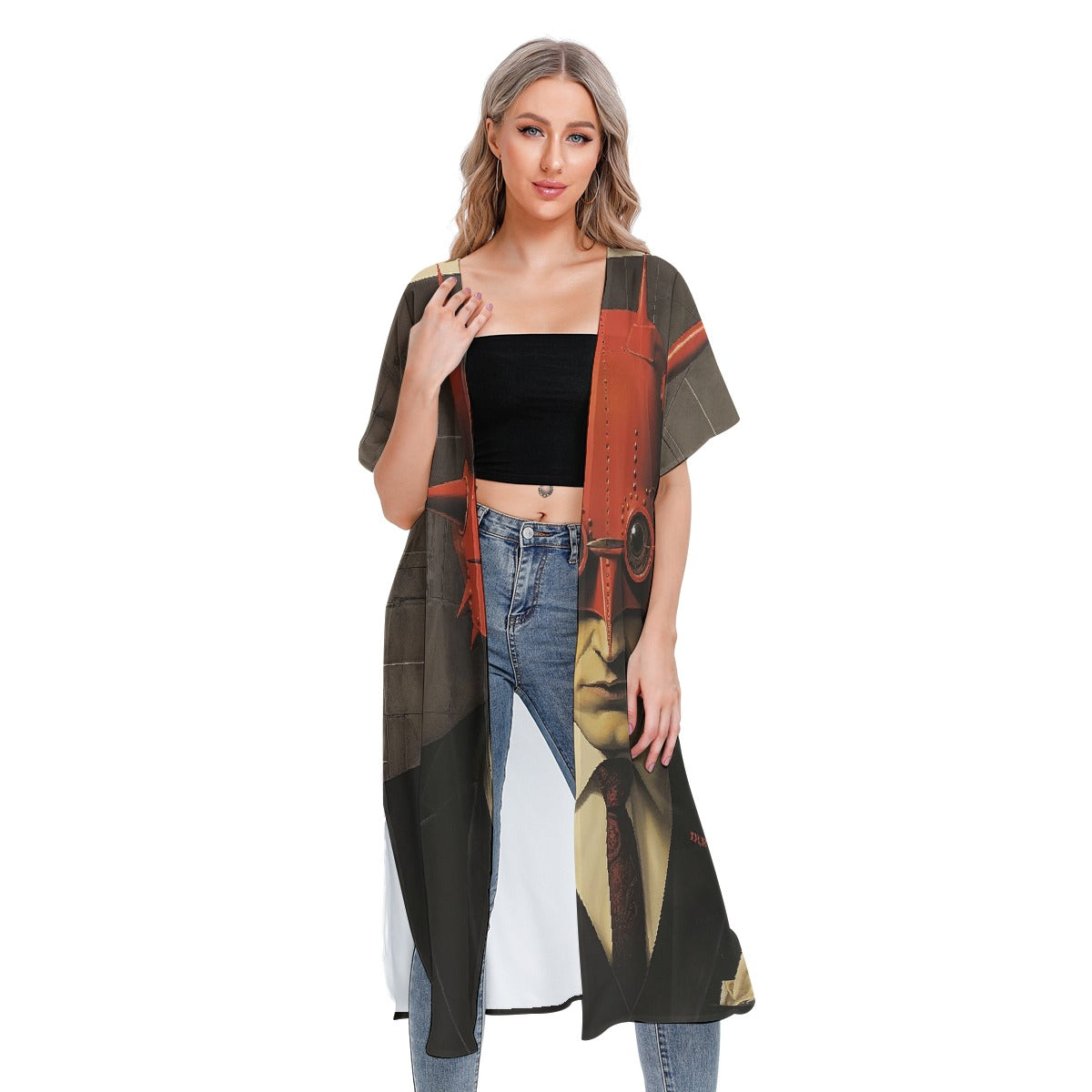 All-Over Print Women's Short Sleeve Cardigan