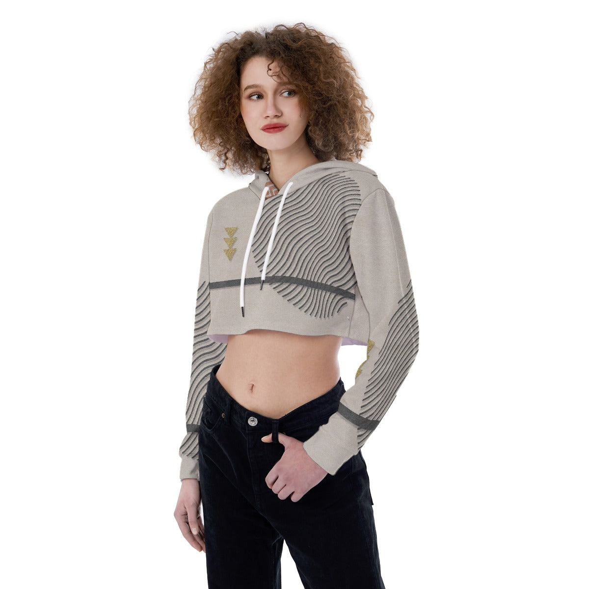 All-Over Print Women's Crop Top Hoodie