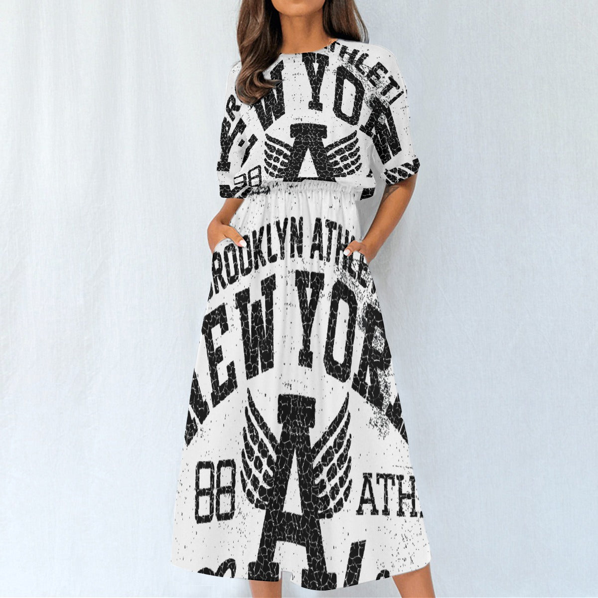 All-Over Print Women's Elastic Waist Dress