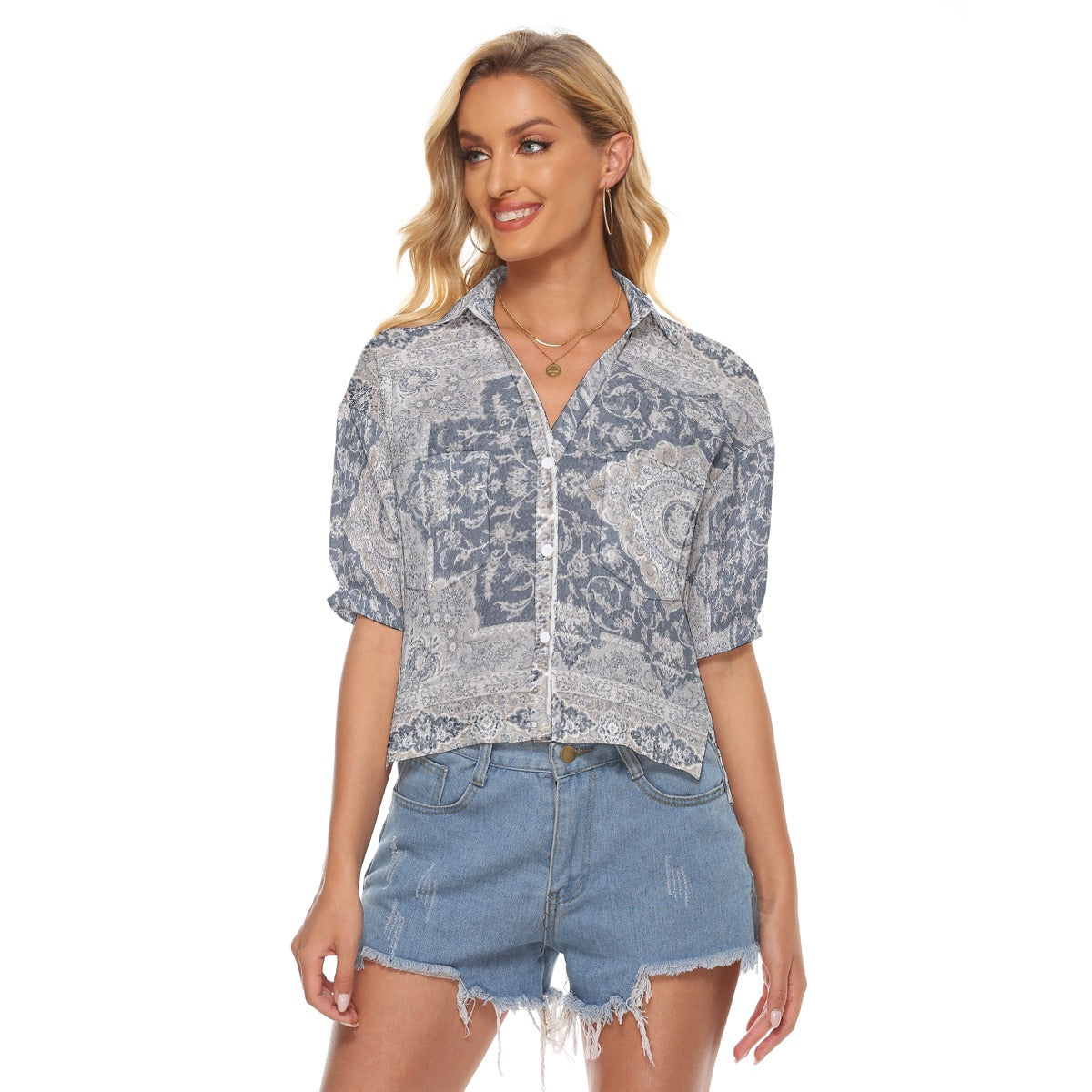 All-Over Print Women's V-neck Shirts