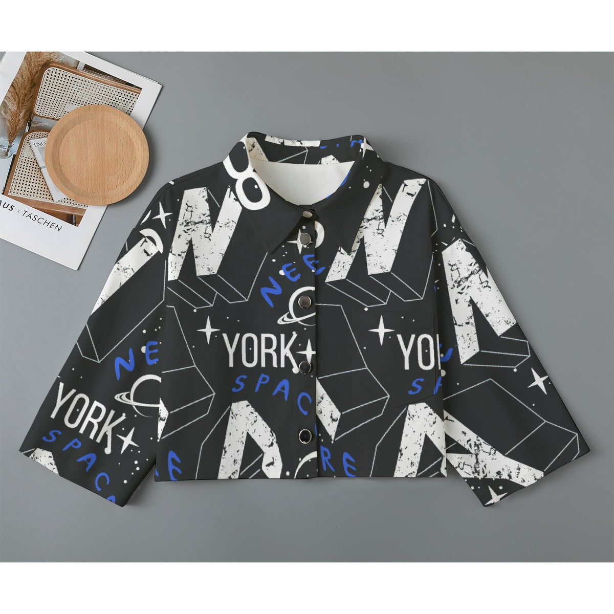 All-Over Print Women's Cropped Jacket | 245GSM Cotton
