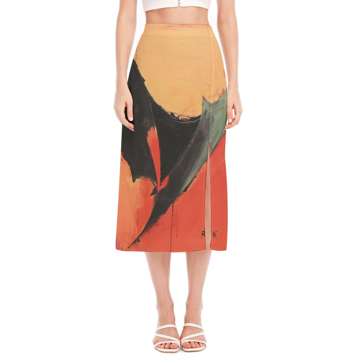 All-Over Print Women's High Slit Long Skirt