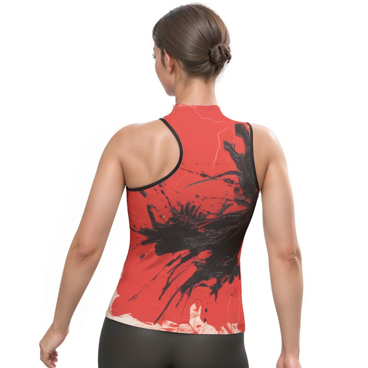 All-Over Print Women's Halter Sleeveless Asymmetrical Tank Top
