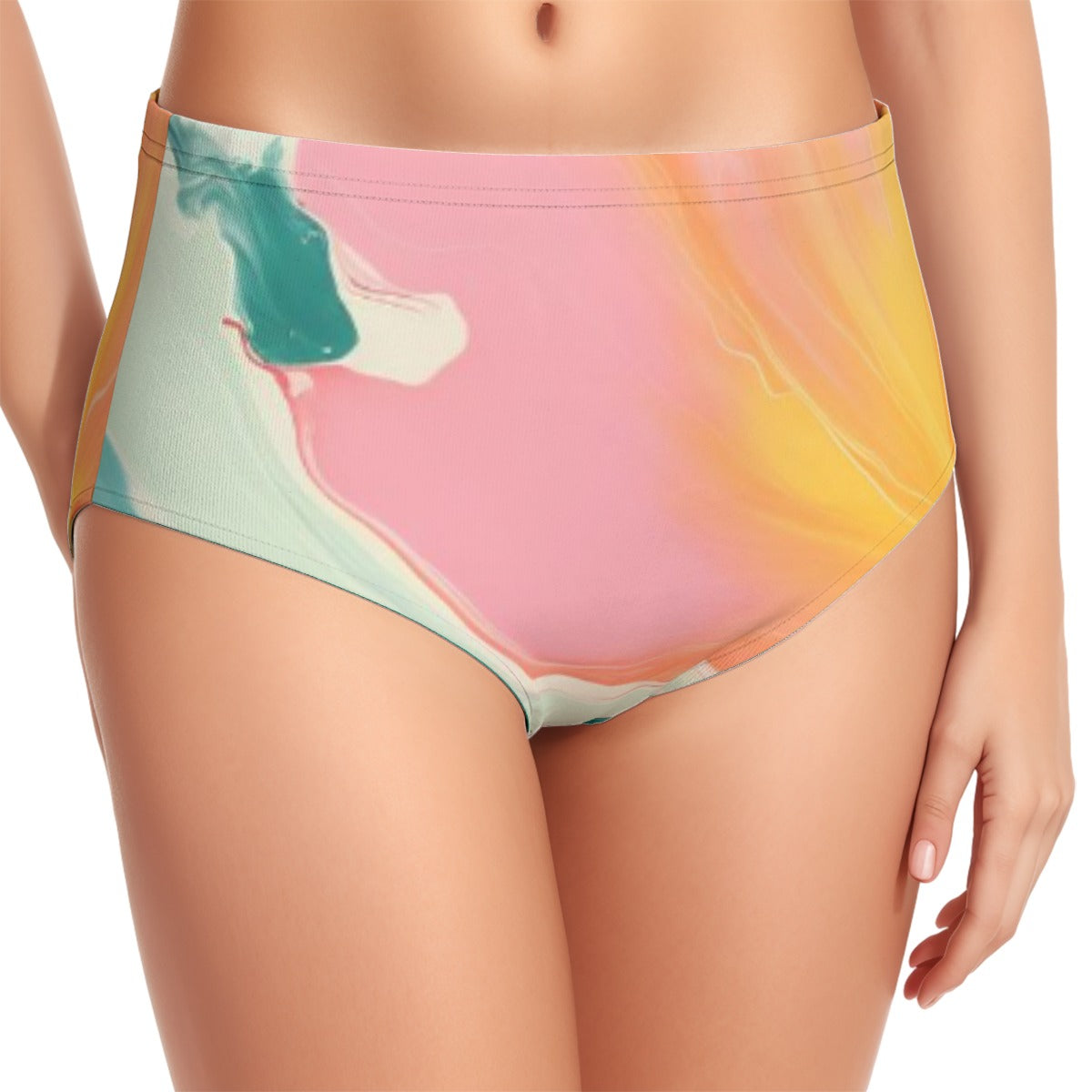 All-Over Print Women's Swimsuit Set With Halter