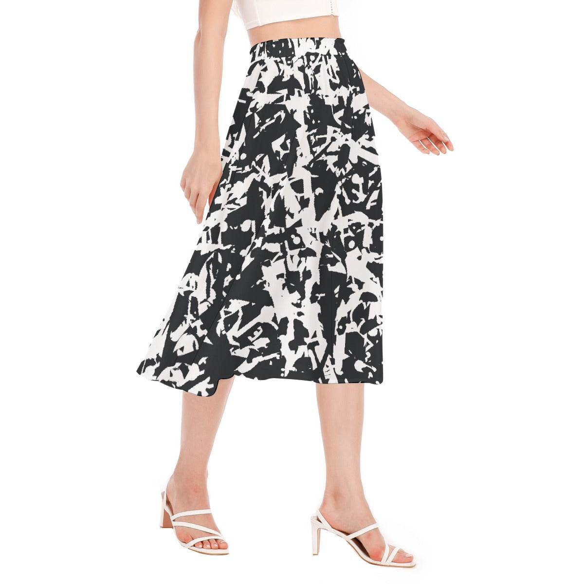 All-Over Print Women's Long Section Chiffon Skirt