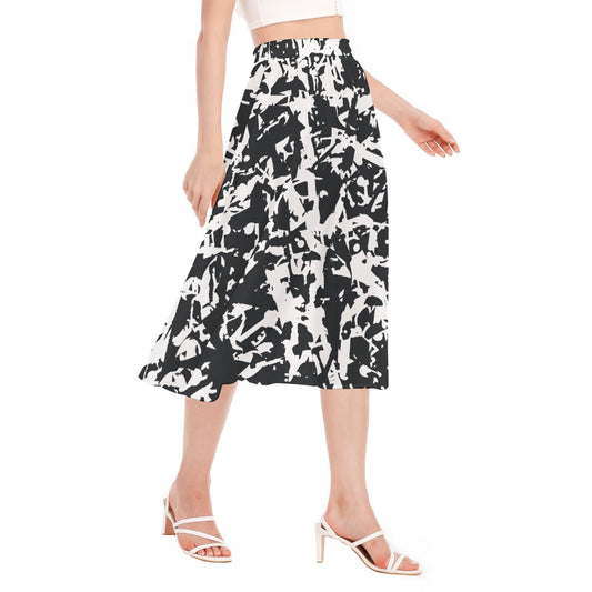 All-Over Print Women's Long Section Chiffon Skirt