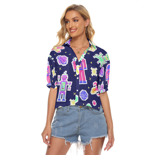 All-Over Print Women's V-neck Shirts