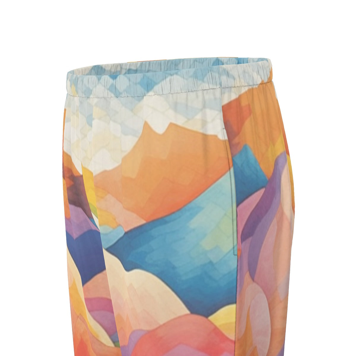 All-Over Print Women's Long Sleeve Pajama Set With Black Contrast Piping