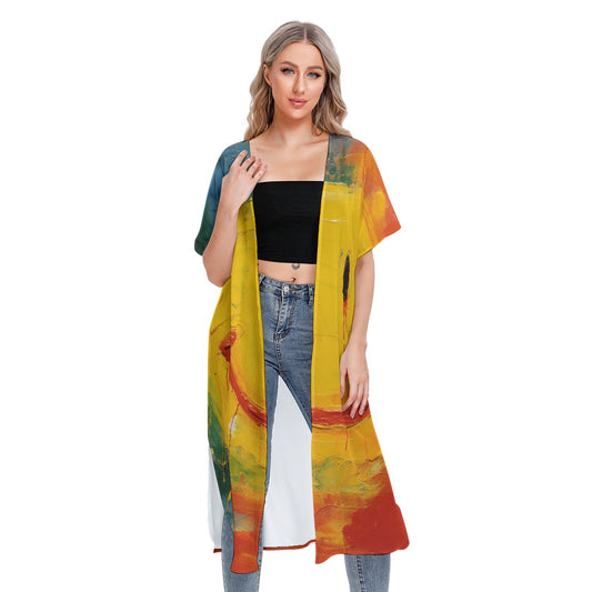 All-Over Print Women's Short Sleeve Cardigan