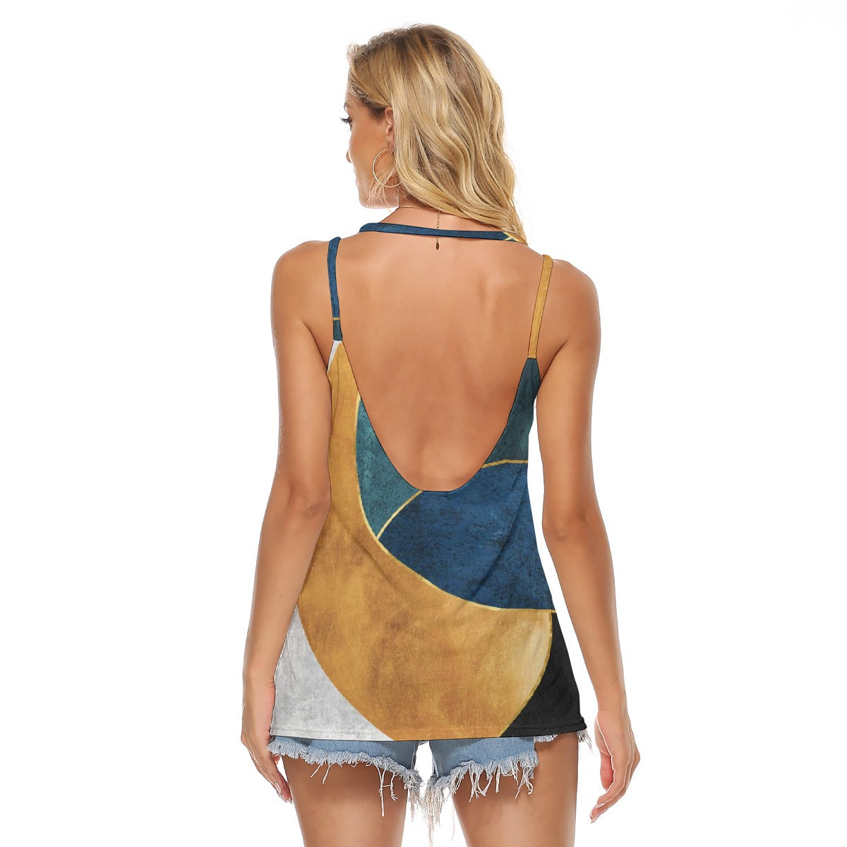 All-Over Print Women's Halter Top With Backless